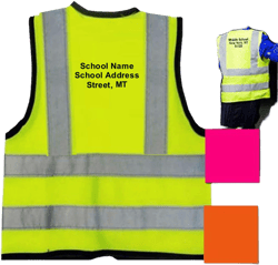 Printed Custom Text or Logo Child Infant Reflective Safety Vest Back Front Pink Yellow Orange HiVis Sport Group School 6 mo 9-11 yr
