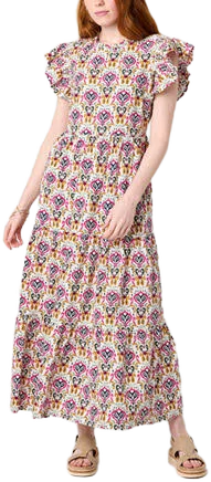 St. John's Bay Women's Geometric Tiered Maxi Dress