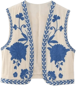 Bohemian Vintage Floral Embroidered Vest