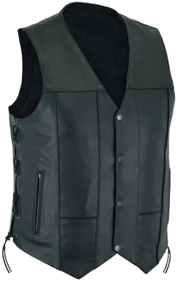 10 Pocket Leather Motorcycle Vest