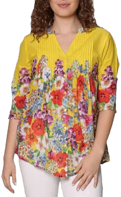 La Cera Colorful Floral Tunic