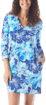 Beach House Quinn Split Neck Tunic Dress