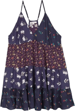 TLB Midnight Magic Floral Printed Rayon Tunic Dress