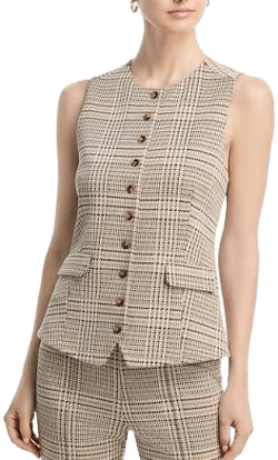 rag & bone Women's Irina Ponte Plaid Longline Vest
