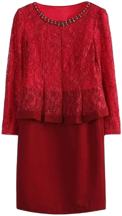 Richie House Women's Elegant Dress with Lace Top Rh1305