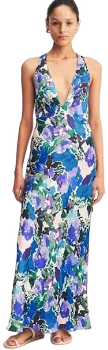Shona Joy Curlewis Plunged Cross Back Maxi Dress