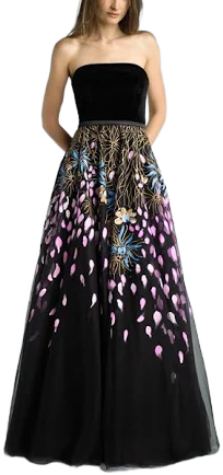 Sleeveless Floral Gown