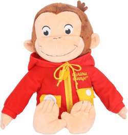 KIDS PREFERRED Curious George Learn to Dress Monkey Stuffed Animal Plush Toys Soft Cute Cuddle Plushie Gifts for Baby and Toddler Boys and Girls - 16" Stuffed Animal TV Version