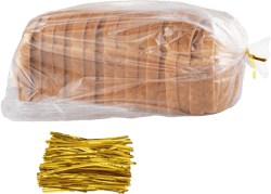 Bread Bags with Ties, Reusable,100 Clear Bags and 100 Ties, Bread Bags For Homemade Bread And Bakery Loaf Adjustable Reusable(100)
