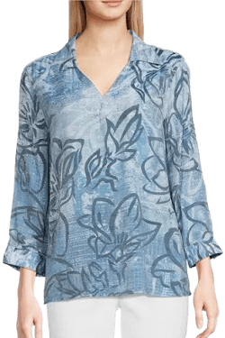 Ali Miles Women's Floral Print Woven Tunic