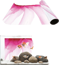 T&H XHome Aquarium Background Fish Reptile Tank Gallon Background Terrarium Decorations, Pink Flower Closeup Spring Bloom Poster Adhesive Backdrop PVC Sticker - 30.4" W x 12.4" H 30.4"W x 12.4"H