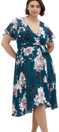 City Chic Women's Plus Size Blossom Short Sleeve Dress