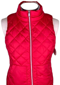 So Women's Quilted Zip Up Faux Fur Lined Mock Neck Vest