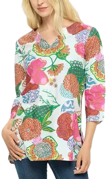 Floral Garden Kurta Tunic Top
