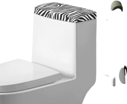 Buybai Toilet Tank Lid Cover Zebra Print Toilet Top Cover Universal Toilet Tank Dust Cover with Elastic Edge Soft Toilet Tank Cover for Bathroom Toilet Decor