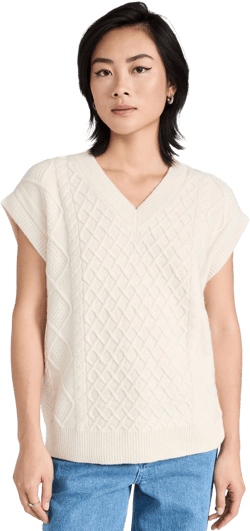 Madewell Cable-knit V-neck Women Sweater Vest