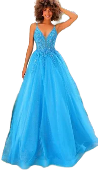Clarisse A-Line Lace Up Prom Gown