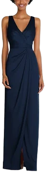 After Six Women's Faux Wrap Satin Maxi Dress