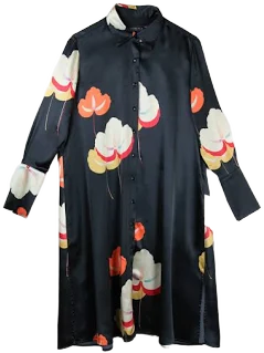 Ginza Silk Print Floral Dress