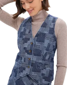 Tuckernuck Denim Patchwork Plaid Vest