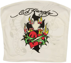 Ed Hardy Women's Cross Heart Tube Top