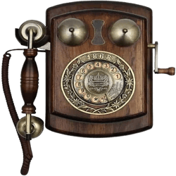 Wooden Retro Vintage Rotary Dial Landline Phone