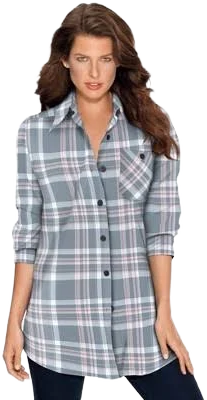 Roaman's Women's Plaid Flannel Tunic
