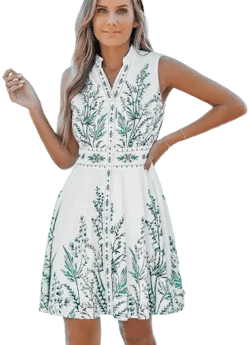 Cupshe Sleeveless Bouquet Floral Mini Dress with Pockets