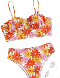 Romwe Floral Print Bikini