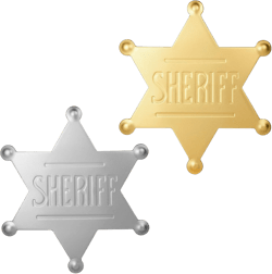 Sheriff Badges Metal for Kids Girls and Adult, Western Police Vest Badge, Deputy Sheriff Badge, Cowboy Party Decoration Badge 2 Pcs