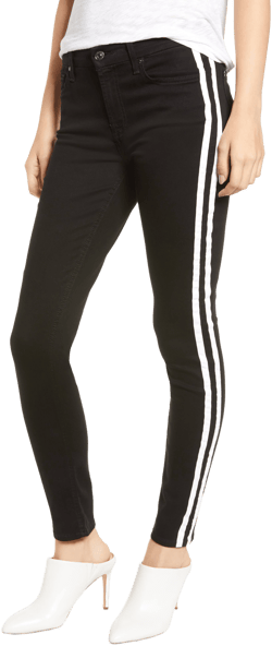 7 For All Mankind Women's B(Air) Stripe Ankle Skinny Jeans