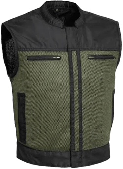 Lowrider Men's Moto Mesh Leather Motorcycle Vest