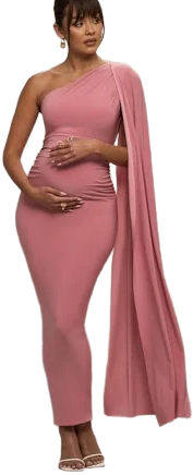 Amaryllis One Shoulder Maternity Maxi Dress