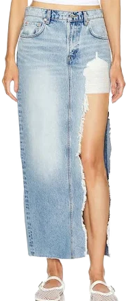 Grlfrnd Blanca Maxi Skirt with High Slit
