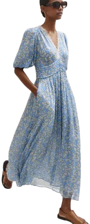 Me+em Women's Evening Primrose Crinkled Georgette Maxi Dress