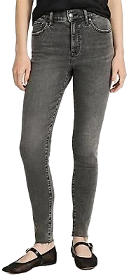 Express Women's High Waisted Raw Hem Skinny Jeans