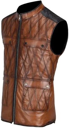 Cuadra Men's Natural maple Embroidery & Studs Vest