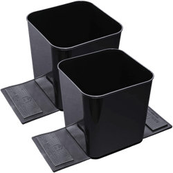 Car Trash Can Waterproof Plastic Garbage Bin Litter Waste Basket Auto Interior Organizer 1.4 Gallon with No Tip Stability Flap Pack of 2 (Black)