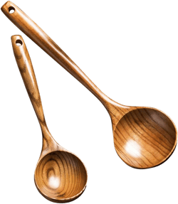 2 Pcs Wooden Spoon Ladle for Cooking Spoons Best Non Toxic Kitchen Tools -14 inch Long Kitchen Cooking Utensil & 11 inch Best Wood Spoons Large Deep Ladle Serving Spoons Soup Ladles Set