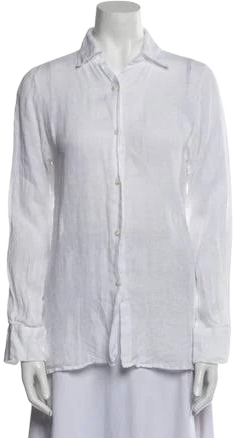 Linen Long Sleeve Button-Up Capri Top