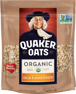Quaker Organic Old Fashioned Oats, Non-GMO Project Verified, 24 Ounce, Resealable Bag Old Fashioned 24 Ounce (Pack of 1)