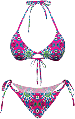 Symmetric Blooms Y2k Bikini Set