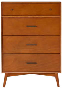 Living Spaces Alton Mid-Century Cherry II 4 Drawer Chest