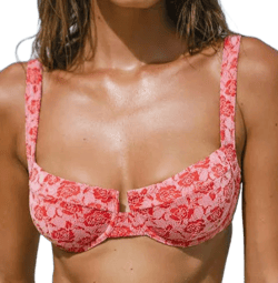 Berlook Rose Jacquard Underwire Bikini Top