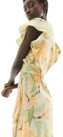 H&M Ladies Floral Wrap-Front Dress