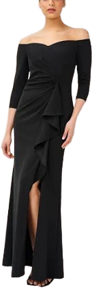 Cascading Ruffle Off The Shoulder Dress