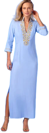 NICOBLU Noor Long Tunic Dress in Robin Egg