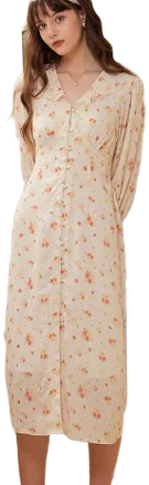 Elegant V Neck Lace Panel Dress