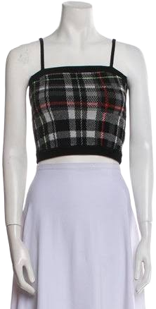 Alice + Olivia Women's Alison Plaid Jacquard Tank Top