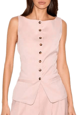 Tailored Woven Boatneck Vest